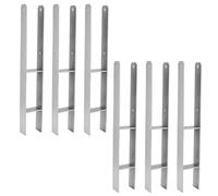 Ansobea Ensemble d'ancres en H - Supports de poteau en H - Supports en acier en H pour poteaux, clôtures, abris de jardin, maisons sur pilotis (lot de 6 pièces 121 x 600 x 5 mm)
