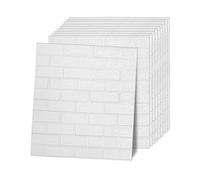 Ansobea Lot de 10 Décorations Murales Panneaux 3D Autocollants 77 x 70 cm - Papier Peint Brique Aspect Pierre 5 mm - Étanche - Pour Cuisine, Chambre à Coucher, Salon