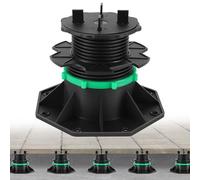 Ansobea Lot de 10 plots réglables en hauteur - 72 à 140 mm - Pieds réglables - Pour plaques de pierre, dalles de terrasse, dalles de sol, carrelage, capacité de charge de 680 à 1400 kg