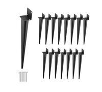 Ansobea Lot de 16 supports de poteau à enfoncer en forme de L - Douille de sol pour poteaux en bois - 55 x 700 mm - Douille de sol à enfoncer pour ancre, pergolas, petites clôtures en bois