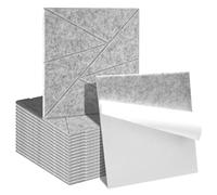 Ansobea Lot de 18 panneaux acoustiques autocollants - Gris - Motif triangulaire - 30 x 30 x 0,9 cm - Panneaux acoustiques - Absorbeur de bruit - Tapis d'insonorisation