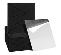 Ansobea Lot de 18 panneaux acoustiques autocollants - Noir - Motif triangulaire - 30 x 30 x 0,9 cm - Panneaux acoustiques - Absorbeur de bruit - Tapis d'insonorisation