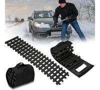 Ansobea Lot de 2 aides à la traction - Aide au démarrage de voiture - 100 x 21 cm - Sac de rangement - Plaques de traction pour sable et neige - Pour voiture, camion, VTT