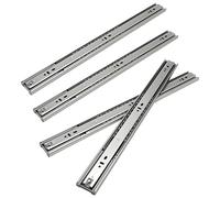 Ansobea Lot de 2 paires de rails de tiroir 450 mm, glissières à billes avec capacité de charge de 45 kg, glissières télescopiques entièrement extensibles 900 mm Argenté