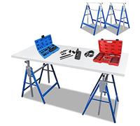 Ansobea Lot de 2 treteaux reglables- traiteau pliable Charge maximale : 200 kg - 7 positions - Hauteur réglable de 80 à 130 cm - tréteaux Pour de nombreuses applications