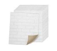 Ansobea Lot de 20 panneaux muraux 3D autocollants - Papier peint brique - 77 x 70 cm - Effet pierre 3D - Papier peint imperméable - Papier peint non tissé - Aspect pierre - Papier peint autocollant -