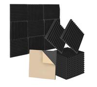 Ansobea Lot de 24 Panneaux de Mousse Acoustique,Auto-Adhésif Mousse Acoustique,haute densité Panneau Acoustiques, Mousse Anti-bruit pour la Décoration Mur/Porte/Plafond, 30 * 30 * 2,5 cm