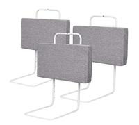 Ansobea Lot de 3 barrières de lit pour lit d'enfant, 50 cm, protection anti-chute, douce, réglable en hauteur, 5 trous, vert, gris lin