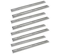 Ansobea Lot de 4 paires de rails de tiroir de 550 mm,guides à billes capacité de charge de 45 kg,glissières complètes,glissières télescopiques,longueur totale 1100 mm,longueur totale 1100 mm Argenté