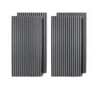 Ansobea Lot de 4 panneaux acoustiques en bois - 2,88 m² - 120 x 60 cm - Revêtement mural 3D - Gris - Pour home cinéma et salle de musique