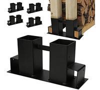 Ansobea Lot de 4 Supports d'Empilage de Bois d'Extérieur - Pour Bois de Chauffage Stable - Intérieur et Extérieur