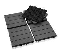 Ansobea Lot de 55 dalles de terrasse WPC - 30 x 30 cm - 5 m² - Idéal pour l'extérieur - Dalles à clipser pour balcon, jardin et terrasse - Simples, rapides et pratiques