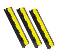 Ansobea Lot de 6 ponts de câble à 2 canaux, 101 x 25 x 5 cm, pont de câble en caoutchouc, design modulaire, protection anti-débordement pour câbles, noir