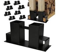 Ansobea Lot de 8 supports d'empilage de bois d'extérieur pour bois de chauffage - Aide à l'empilage du bois de chauffage stable - Pour l'intérieur et l'extérieur - Noir