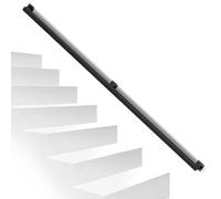 Ansobea Main courante de 180 cm - Noir vintage - Tube carré en fer - Rampe murale pour l'intérieur et l'extérieur - Montage facile - Idéal pour les appartements et les villas modernes