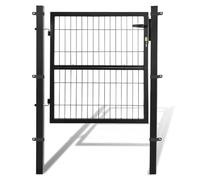 Ansobea Porte de jardin Anthracite 100 x 100 cm - Avec serrure - Pour porte de jardin - Clôture en treillis
