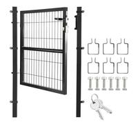 Ansobea Porte de jardin - Portail de clôture - Avec serrure - 120 x 100 cm - Clôture de jardin
