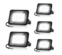 Ansobea Projecteur LED 100W, Projecteur LED Extérieur Superhell LED 8500LM, Eclairage Exterieur IP65 Etanche, 6000k Lumière Chaude, Radiateur Extérieur LED（5pcs）