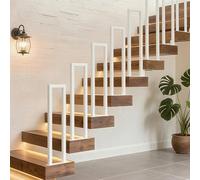 Ansobea - Rampe d'escalier intérieur et extérieur 75 cm en forme de U, blanc, main courante pour escalier, pour combles, villas, appartements, 1 pièce