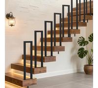 Ansobea - Rampe d'escalier intérieur et extérieur 95 cm en forme de U, Noir, Main courante pour escalier, pour combles, villas, appartements, 1 pièce