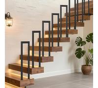 Ansobea Rampe d'escalier intérieure et extérieure 100 cm elliptique noire en forme de U, main courante pour escaliers, main courante d'escalier pour grenier, villas, appartements, 1 pièce