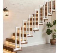 Ansobea - Rampe d'escalier intérieure et extérieure de 110 cm en forme de U, blanc, main courante pour escalier, pour mansardes, villas, appartements, 1 pièce