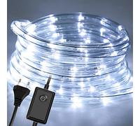 Ansobea Tuyau LED étanche avec 8 modes et contrôleur pour décoration de Noël Blanc froid 30 m 220 V