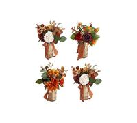 Ansofi Burnt Orange Wedding Flowers Mini Bridesmaid Bouquets Table Centerpieces Set of 4 Small Floral Centerpieces Bouquets for Wedding Home Decorations