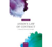 John Cartwright – Anson's Law of Contract – Livre en anglais