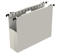 Ansook Lot de 12 dossiers suspendus en plastique de grande capacité, format lettre, fond en polyéthylène renforcé, dossier suspendu robuste de 5,1 cm, dossiers suspendus à fermeture latérale, gris