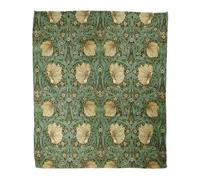 Ansouyi William Morris Couverture décorative en Flanelle Chaude, Douce et Confortable à Motif Floral Art Nouveau pour lit, canapé, Sofa et Chaise, Toutes Saisons, 203,2 x 152,4 cm, Vert