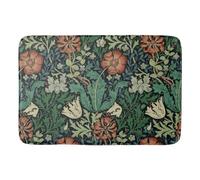 Ansouyi William Morris Tapis de bain 50,8 x 76,2 cm, motif floral Art nouveau, tapis de salle de bain, tapis de sol lavable pour cuisine, chambre à coucher