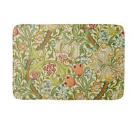 Ansouyi William Morris Tapis de bain vintage pré-raphaélite sans soie lavable Motif lys doré 50,8 x 76,2 cm