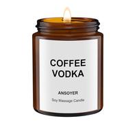 ANSOYER Bougie à l'huile de massage, cadeau romantique, utilisation au spa, bougie parfumée à la maison, soin du corps ultra hydratant à l'huile de soja | 127,6 g (vodka café)
