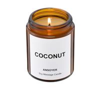 ANSOYER Bougie à l'huile de massage, cadeau romantique, utilisation au spa, parfumée à la maison, soin du corps hydratant à l'huile de soja, 127,6 g (noix de coco)