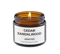 ANSOYER Massagekerze - Basis Soja + Hanfsamenöl - Massageöl Kerze - Körperöl & Lotion Kerze - Home SPA Kerze zur Entspannung - 1.77OZ (Sandalo Ceader)
