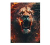 Anspruchsvolles Puzzle Für Erwachsene 1000pcs(52x38cm) Lion Roar Forest Fire Puzzle Für Erwachsene, Familienspiel, Schwierig, Anspruchsvoll, Tolles Geschenk Für Spielefans 1000pcs(52x38cm)
