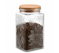 ANSQU Bocal carré en verre avec couvercle, boîte à café hermétique de 963,9 g