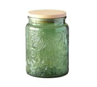 ANSQU Bocal en verre vintage avec couvercle, bocal coloré pour cuisine, garde-manger, bocal en verre pour aliments, pour café, thé, bonbons, biscuits, sucre (Vert 1, 700 ml)