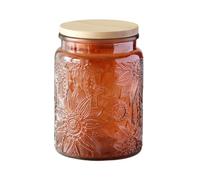 ANSQU Bocaux de rangement vintage en verre de 700 ml avec couvercles, récipient à café pour café moulu, thé, sucre, sels de bain et plus encore (marron, 1 pièce)