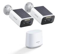 ANSQUE 2K 3MP Camera Surveillance WiFi Exterieure sans Fil Solaire - Batterie 365 Jours, Kit 2 Cam + Home Station, 32 Go Stockage Local sans Abonnement, AI Détection Humaine, Vision Nocturne Couleur