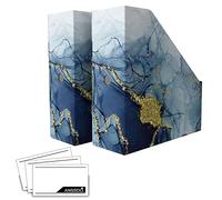 ANSSDO Lot de 6 porte-revues de qualité supérieure pour bureau, organiseur de magazines pliable en carton pour livres, dossiers, magazines pour bureau ou école