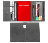 ANSSOW Étui folio compatible avec Rocketbook Smart Notebook - Organiseur de portefeuille, porte-cartes de visite avec poche à fermeture éclair, pour homme et femme, taille exclusive