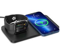 ANSTA Chargeur 2 en 1, Chargeur Induction Station de Charge Compatible avec Galaxy S22/S21/S20/Note 20/10, iPhone 14/14 Plus/13/12 Pro/12/11