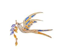 Anstecknadel Ukrainische Flagge Frieden Weizen Brosche Emaille Schwalbe Pin Unisex Anstecknadel Schmuck Waist Clips (Blue, 10cm)