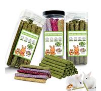ANSTEEP Lot de 68 Jouets à mâcher pour Lapin, bâtonnets de Foin Timothy naturels pour Dents de Cochon d'Inde, friandises molaires de Hamster, Accessoires pour Chinchillas, Lapins