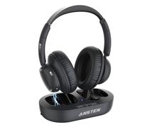 ANSTEN Casque sans fil pour TV avec base de charge émetteur universellement compatible, casque TV sans fil pour personnes âgées, casque Bluetooth sans délai, 35 heures de lecture audio, Plug n Play