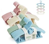 Anstore 24 Cintres Colorés en Plastique pour Bébé, 29-37cm Cintres Enfants Empilables Extensibles pour Chambre d'enfant, Cintres avec Crochets d'ours Empilables, Cintres Antidérapants pour Enfants