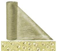 Anstore Chemin de table en non-tissé - 23 cm x 30 m - Avec 150 cœurs décoratifs - Moderne - Décoration de table élégante pour anniversaire, mariage, baptême, communion, fête