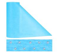 Anstore Chemin de Table Non Tissé Ruban de Table, Chemin Table Bleu 23cmx30m, Courroie Décoration de Table Elégante avec 150 Coeurs Décoratifs pour Fêtes, Mariage, Baptême, Communion, Anniversaire